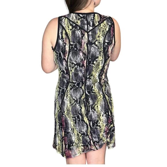 BAR III Sleeveless Mesh Lace DRESS Women's Small Black Yellow Pink Gray Lined - Picture 6 of 9